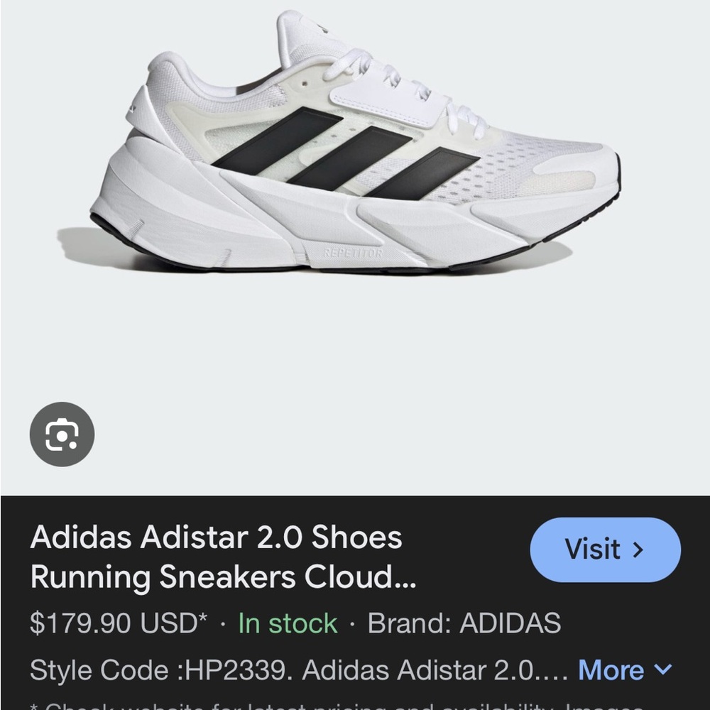 Adidas Adistar White and Black Sneakers